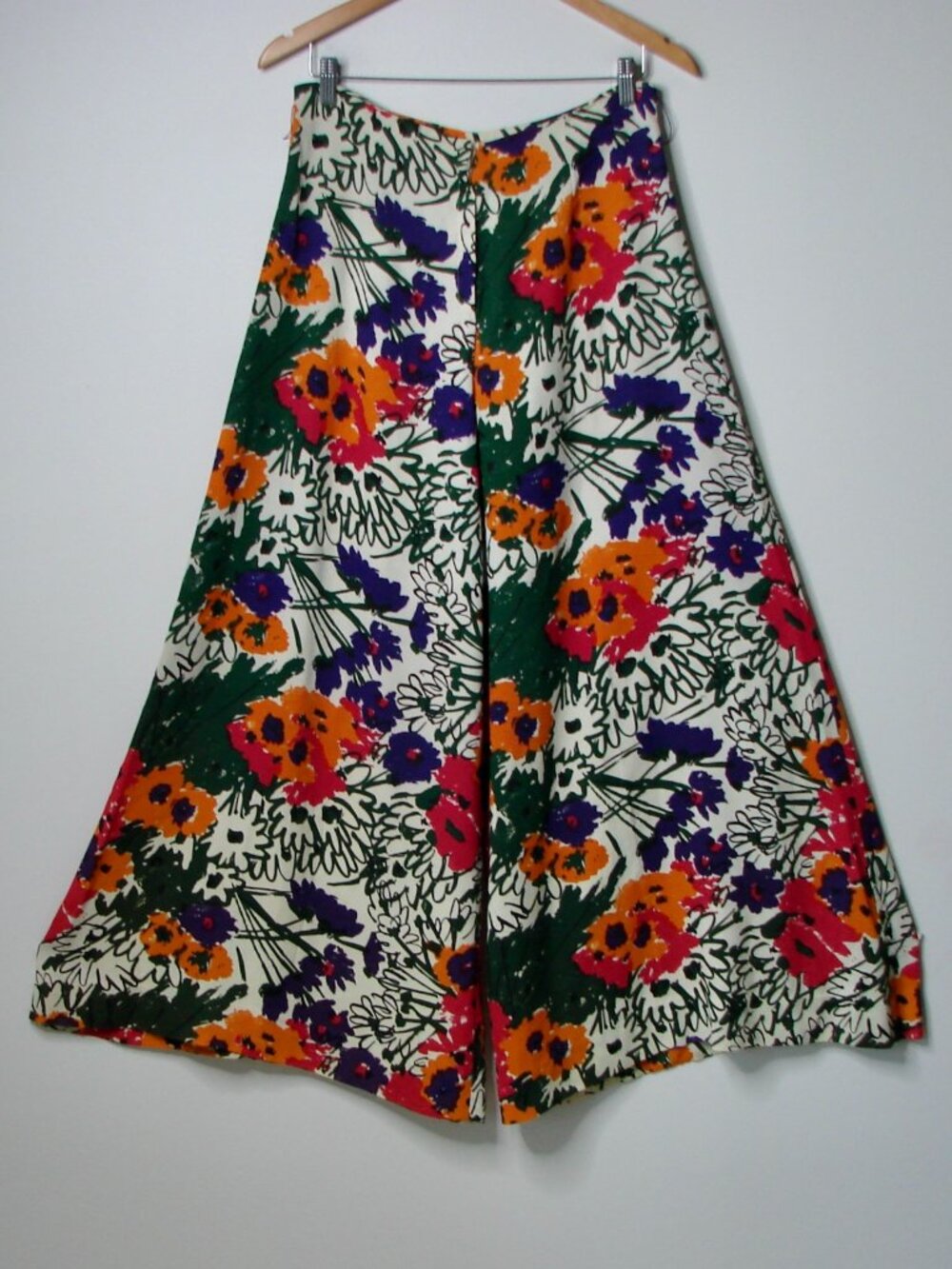 Vintage Vera Neumann Pants Ladybug Union Made Boho Palazzo Wide Leg Floral Large